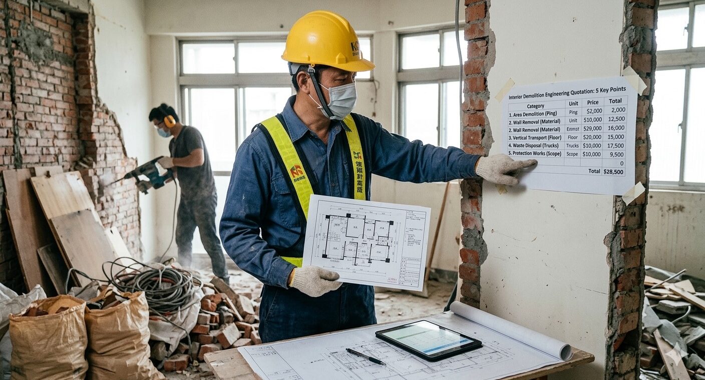 室內拆除工程費用如何計算？5大報價重點大公開！